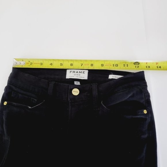 FRAME Le Skinny de  Jeanne Black Distressed Modern Skinny Jeans - Picture 8 of 10